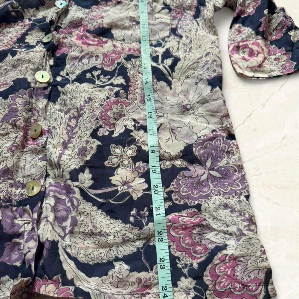 Papinelle Purple Floral Silk Blend Pajama Set size small - Picture 13 of 13